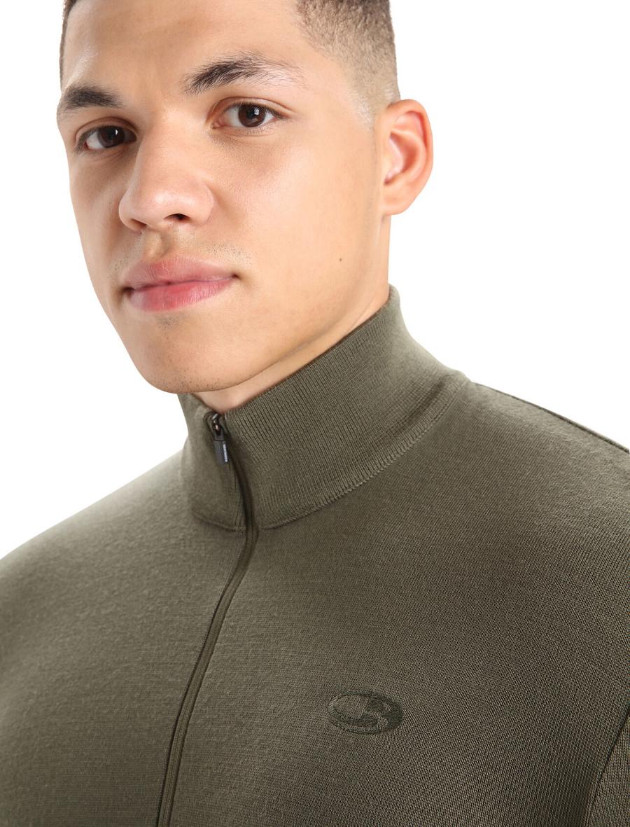 Sweat À Capuche Icebreaker Merino Original Long Sleeve Half Zip Homme Vert Olive | FR 1271LISH